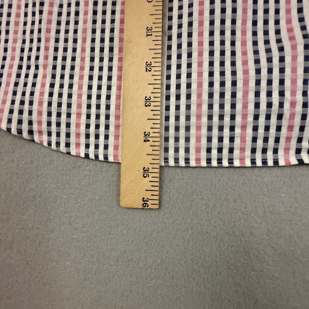 Johnston & Murphy Shirt Tailored Fit Plaid Stripe Button Down Shirt Men's XL - Picture 10 of 10